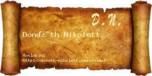 Donáth Nikolett névjegykártya