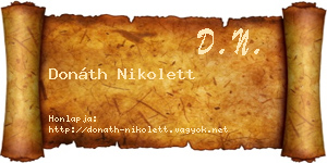 Donáth Nikolett névjegykártya